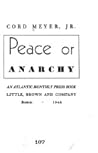Peace or Anarchy by Cord Meyer