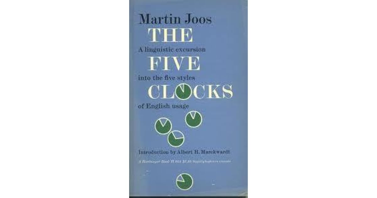 The Five Clocks by Martin Joos