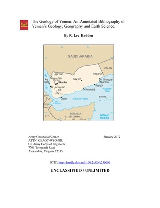 The Geology of Yemen: An Annotated Bibliography of Yemen's Geology, Geography and Earth Science.