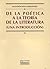 De la poética a la teoría de la literatura. (Una introducción)