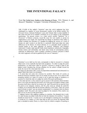 The Intentional Fallacy (Unknown Binding)