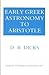 Early Greek Astronomy to Aristotle