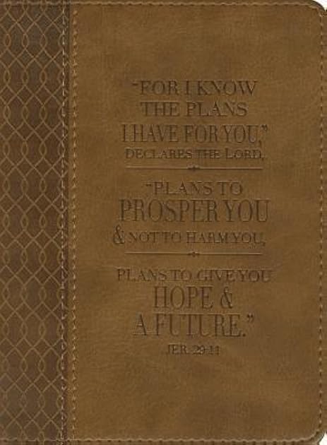 Christian Art Gifts Classic Handy-sized Journal For I Know The Plans Jeremiah 29:11 Bible Verse Inspirational Scripture Notebook w/Ribbon 240 Ruled Pages, 5.7