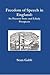 Freedom of Speech in England: Its Present State and Likely Prospects