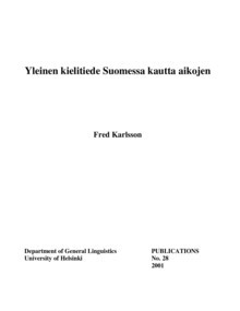 Yleinen kielitiede Suomessa kautta aikojen