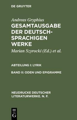 Oden und Epigramme (Neudrucke deutscher Literaturwerke. N. F., 10) (German Edition)
