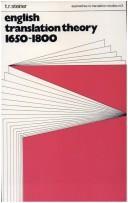 English Translation Theory 1650-1800 (Approaches to translation studies)