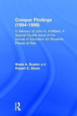 Crespar Findings (1994-1999): In Memory of John H. Hollifield. A Special Double Issue of the journal of Education for Students Placed at Risk