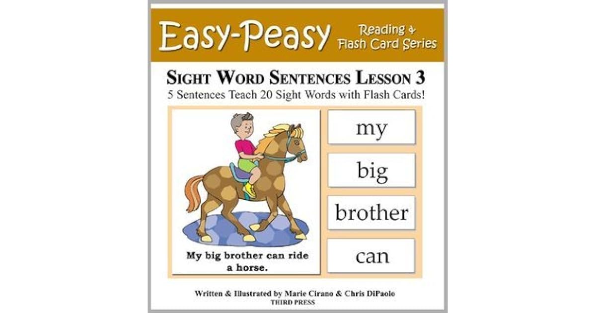 Sight Word Sentences Lesson 3: 5 Sentences Teach 20 Sight Words with