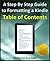 A Step By Step Guide to Formatting Kindle Table of Contents (using Microsoft Word from scratch) (How To Format a Kindle Book)