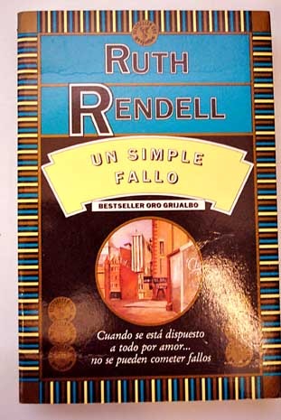 Portada de Un simple fallo, de Ruth Rendell