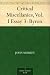 Critical Miscellanies, Vol....