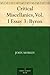 Critical Miscellanies, Vol. I Essay 3: Byron