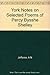 York Notes on Selected Poems of Percy Bysshe Shelley by A. Norman Jeffares
