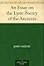 An Essay on the Lyric Poetry of the Ancients