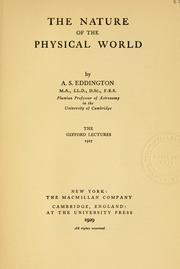 The Nature of the Physical World by Arthur Stanley Eddington