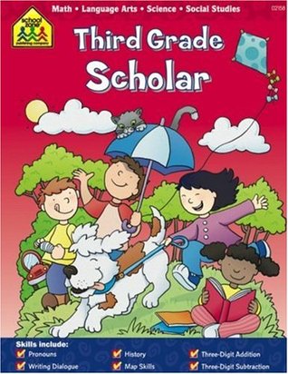 School Zone Third Grade Scholar Workbook: 32 Pages, 3rd Grade, Language Arts, Math, Science, Social Studies, Ages 7+ (Paperback)