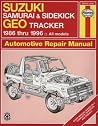 Suzuki Samurai & Sidekick Geo Tracker 1986 Thru 1996: All Models (Haynes Automotive Repair Manual Series) Suzuki Samurai & Sidekick Geo Tracker 1986 Thru 1996: All Models (Haynes Automotive Repair Manual Series)