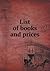 List of books and prices