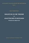 Einleitung in die Theorie der analytischen Funktionen (Die Wissenschaft) (German Edition)