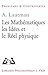 Les Mathematiques, Les Idee...