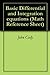 Basic Differential and Integration equations (Math Reference Sheet)