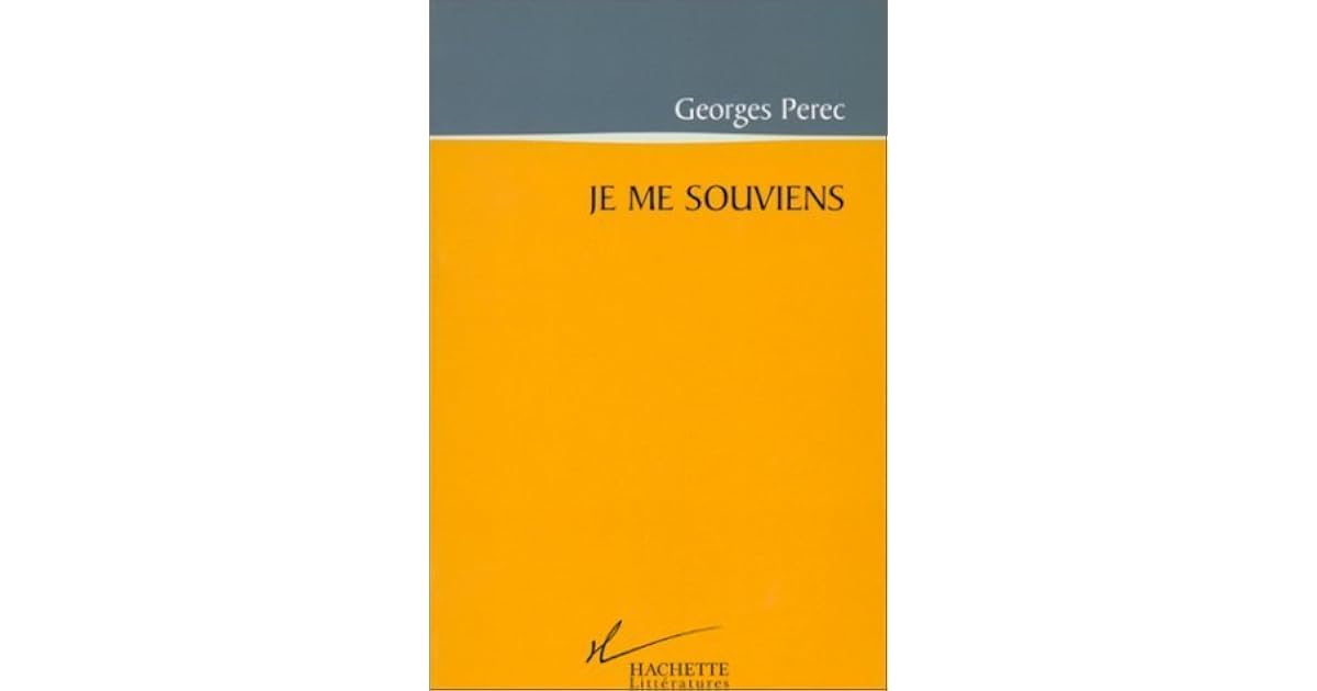 Je me souviens by Georges Perec