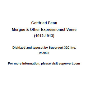 Morgue & Other Expressionist Verse (ebook)