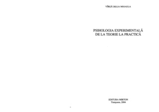 Psihologie experimentala - de le teorie la practica