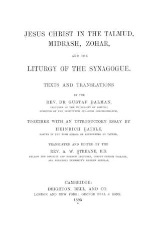 Jesus Christ in the Talmud, Midrash, Zohar and the Liturgy of the Synagogue (Hardcover)