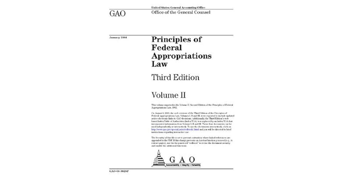 GAO "Red Book" Principles of Federal Appropriations Law 3rd Edition by