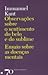 Observações Sobre o Sentimento do Belo e do Sublime; Ensaio sobre as Doenças Mentais