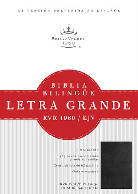 Biblia Bilingüe Reina Valera 1960/KJV Letra grande, negro, imitación piel / Bilingual Bible RVR 1960/KJV Large print, Black, Imitation Leather (Spanish Edition)