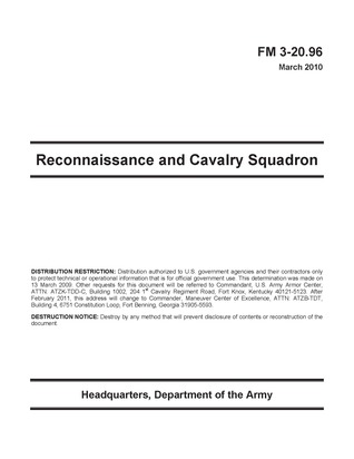 Reconnaissance and Cavalry Squadron, FM 3-20.96