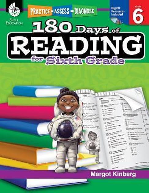 180 Days of Reading: Grade 6 - Daily Reading Workbook for Classroom and Home, Reading Comprehension and Phonics Practice, School Level Activities ... Challenging Concepts (180 Days of Practice)