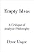 Empty Ideas by Peter K. Unger