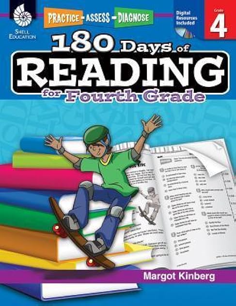 180 Days of Reading: Grade 4 - Daily Reading Workbook for Classroom and Home, Reading Comprehension and Phonics Practice, School Level Activities Created by Teachers to Master Challenging Concepts