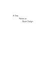 A Few Notes on Book Design