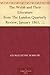 The Welsh and Their Literature from The London Quarterly Review, January 1861, American Edition