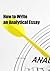How to Write an Analytical Essay (A Learning Booklet)