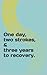A short story about 1 day, 2 strokes and 3 years to recovery.