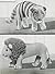 Lion and Tiger Knitting Patterns - Vintage Knitting Pattern for Two Stuffed Toys