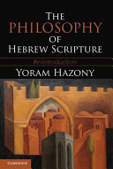 The Philosophy of Hebrew Scripture: An Introduction (Hardcover)