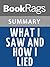 Summary & Study Guide What I Saw and How I Lied by Judy Blundell