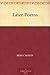 Later Poems