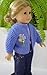 Hand Knitting Pattern Blue Cardigan for American Girl Doll by Irene Aksilenko