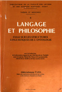 Langage et philosophie: essai sur les structures linguistiques de l'ontologie (Unknown Binding)