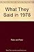 What They Said in 1978