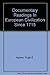 DOCUMENTARY READINGS IN EUROPEAN CIVILIZATION SINCE 1715 by Hugh Lecaine Agnew