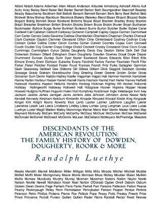 Descendants of the American Revolution: The Family History of Dowden, Dougherty, Roork & More